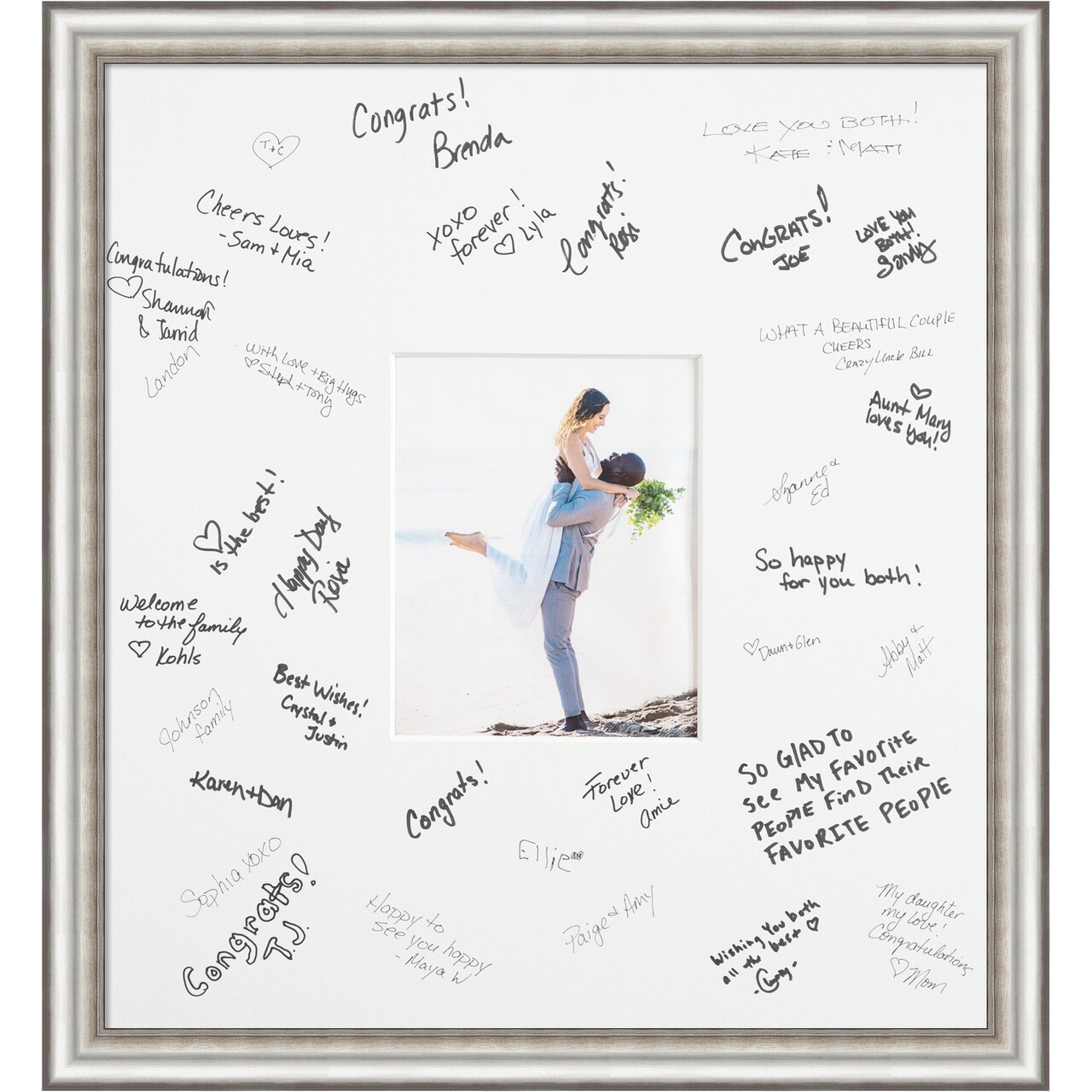 Salon Narrow Signature Mat Picture Frame, Photo Frame Wedding Guest Book Alternative, Autograph Picture Mat for Signature Board, Wedding Celebrations Graduations Support Encouragement or Retirement